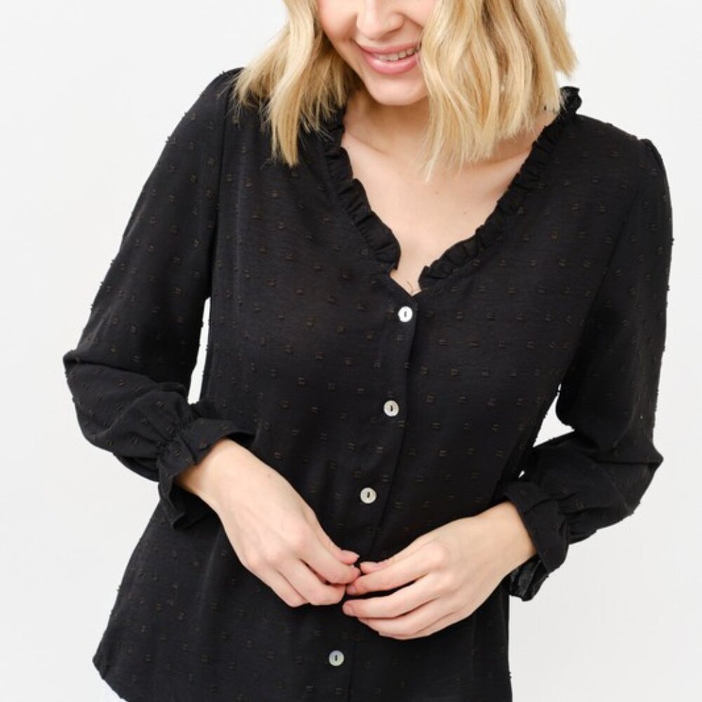 nwt And The Why Polka Dot Ruffle‎ Detailed Blouse Top - Picture 10 of 11